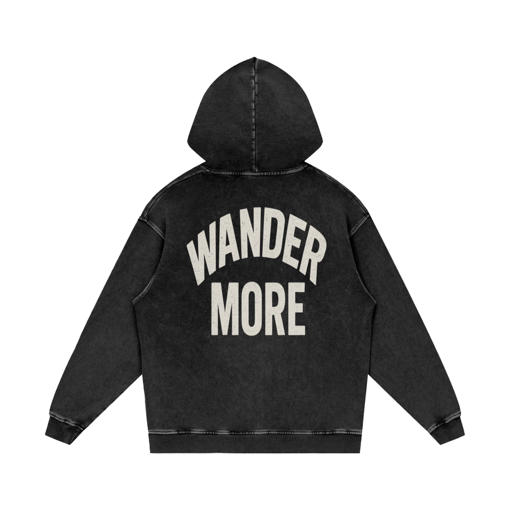 Snow Washed Loose Cotton Hoodie