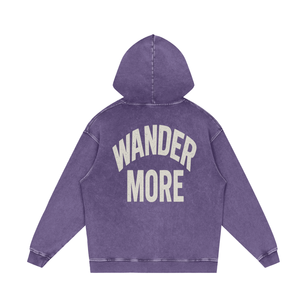 Snow Washed Loose Cotton Hoodie