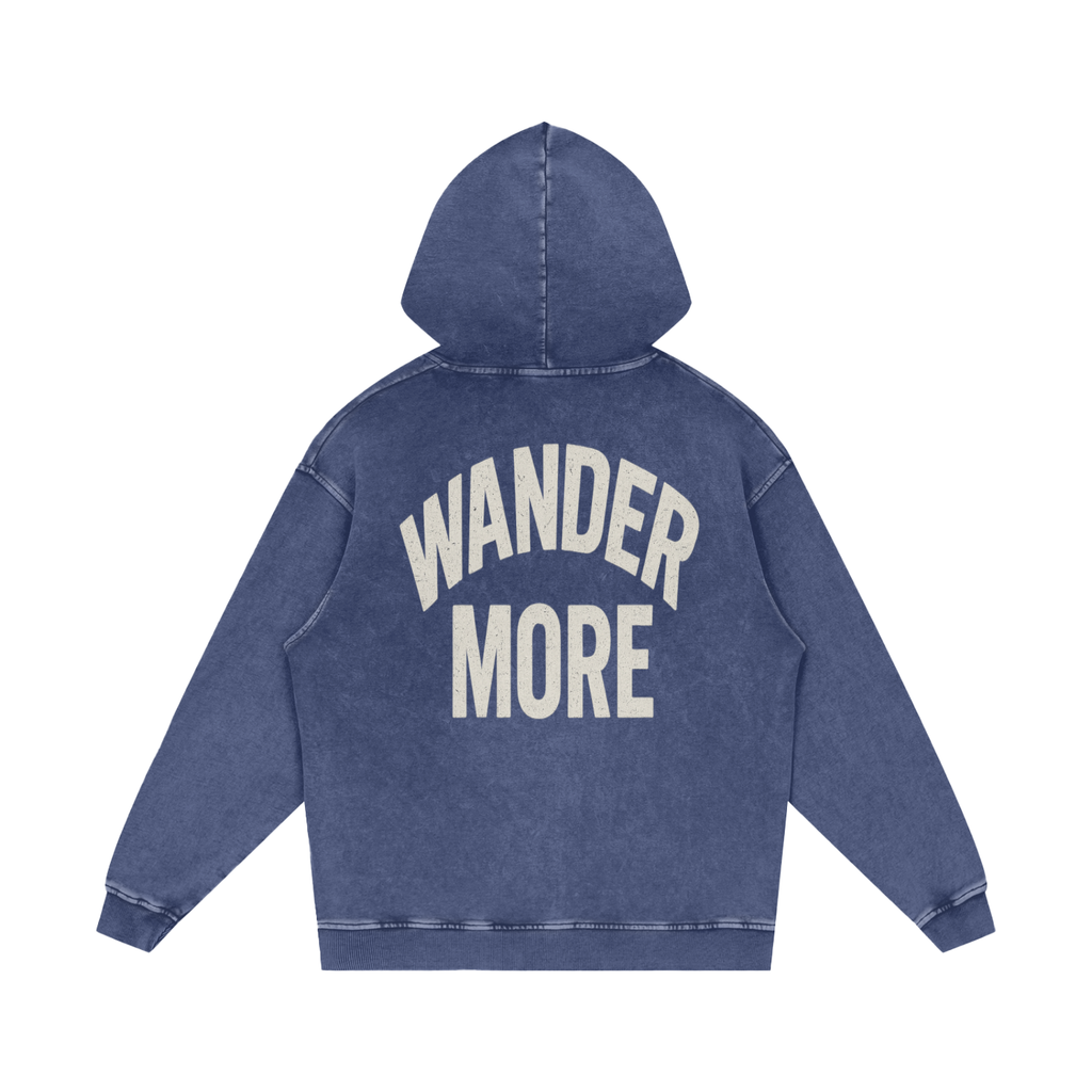 Snow Washed Loose Cotton Hoodie