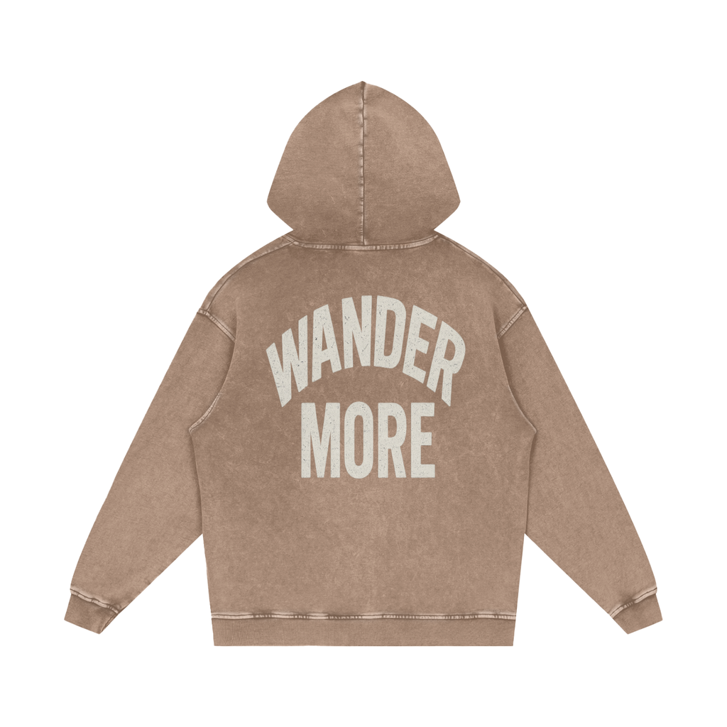 Snow Washed Loose Cotton Hoodie