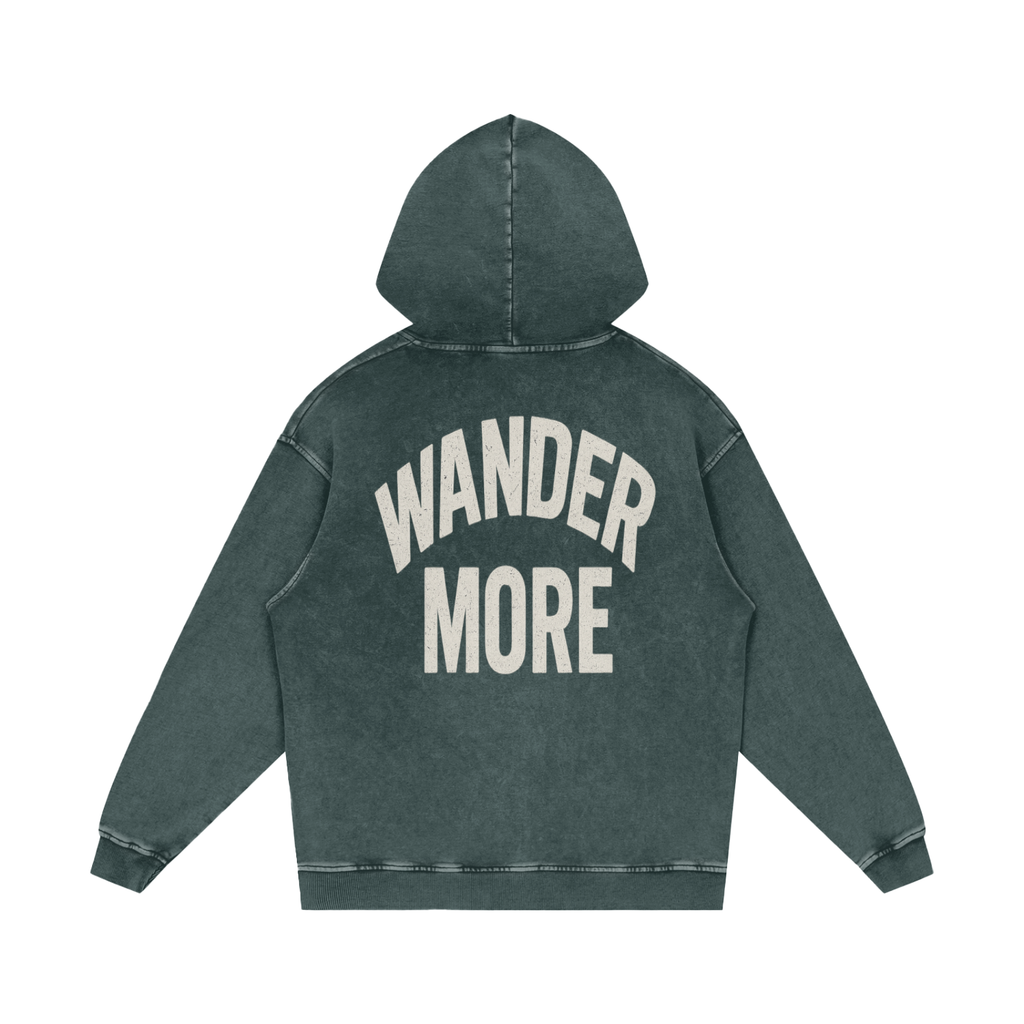 Snow Washed Loose Cotton Hoodie