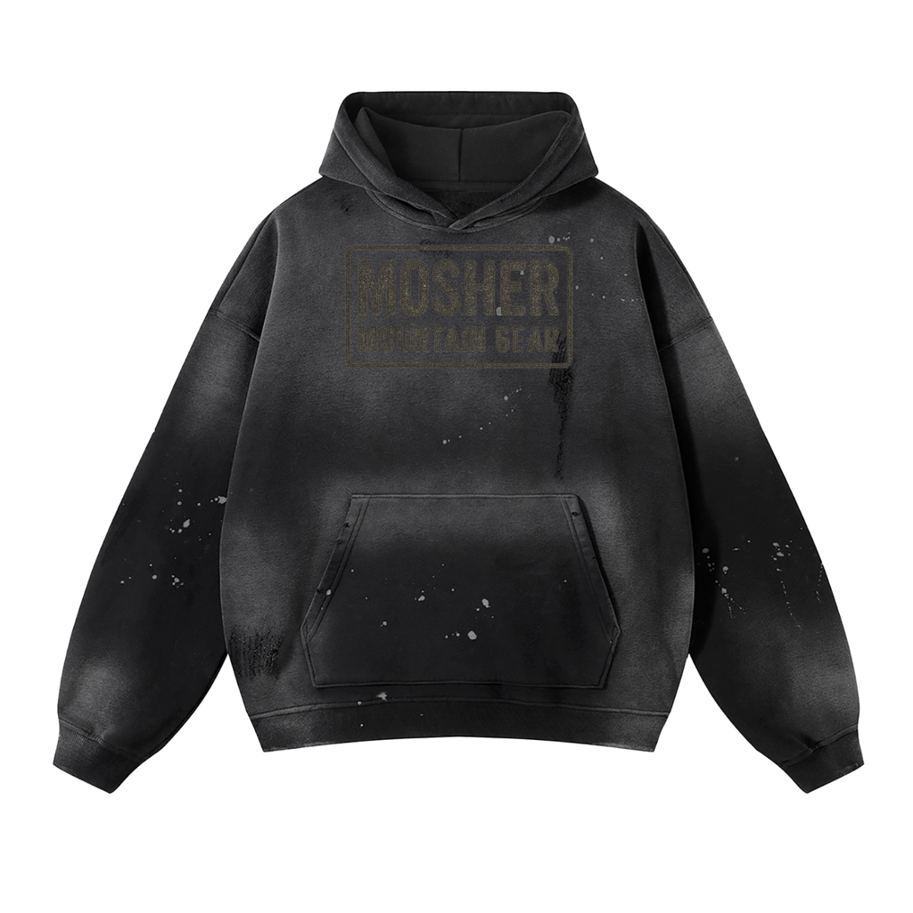 Vintage Washed Frayed Fleece Hoodie