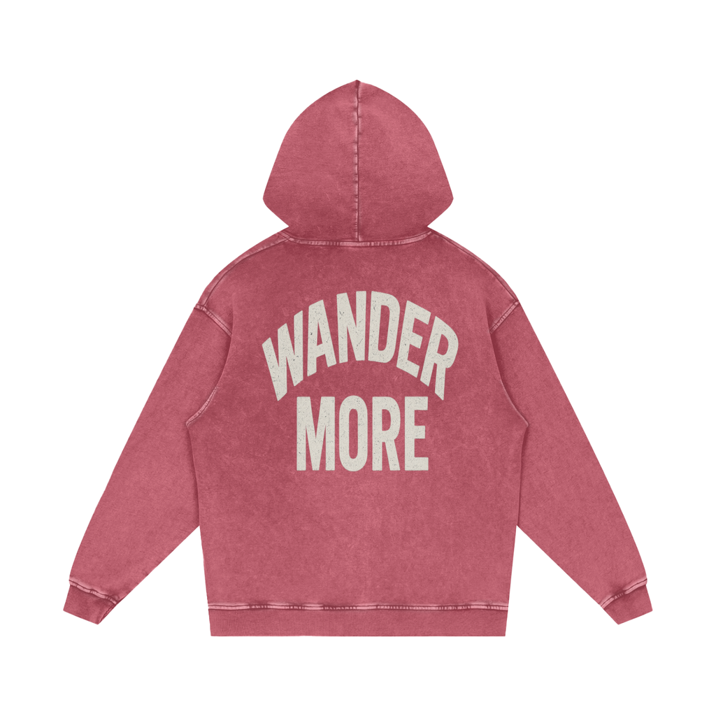 Snow Washed Loose Cotton Hoodie