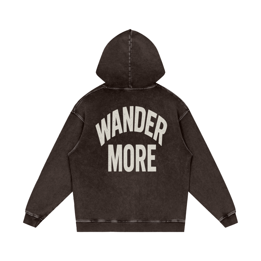 Snow Washed Loose Cotton Hoodie